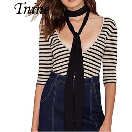 Womens Black Soft Thin Long Chiffon Scarf Skinny Scarf Necktie Hot Extra Long Slim Solid Color Ribbon Belt Thin Tie Neck Scarf