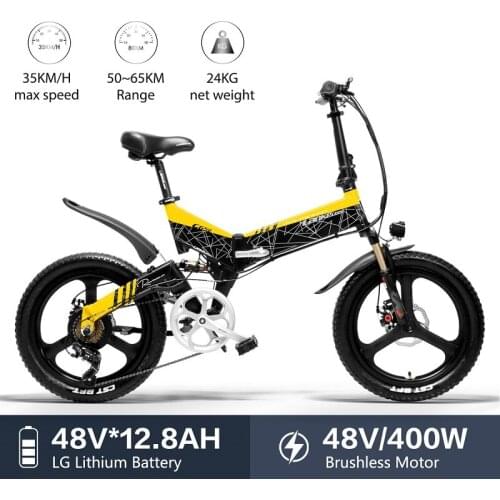 Folding Electric Bike with Removable 48V 13Ah Lithium-Ion Battery Lightweight Aluminum Ebike Bicycle with400W Powerful Motor