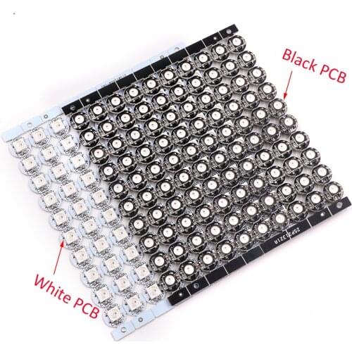 2-1000pcs WS2812B RGB LED Chip 5050SMD Black/White PCB SK6812 Individually Addressable Board Heatsink WS2811 IC Built-in