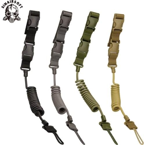 Tactical Multi-Functional Pistol Elastic String Short Gun Sling Adjustable Strap System For Paintball Airsoft Hunting Gun Sling
