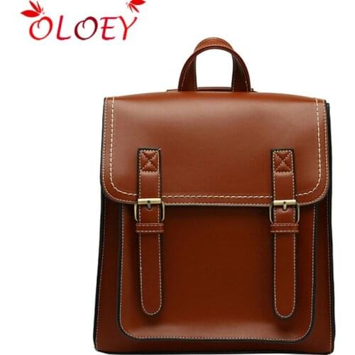 Vintage Backpack Female Pu Leather Bag Womens Backpack Fashion School Bag for Girls High Quality Leisure Shoulder Bag Sac A Dos