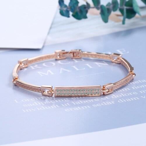 WANGAIYAO bracelet female Japanese Korean style simple inlaid zircon word bracelet ins row zirconium hand jewelry strap bracelet