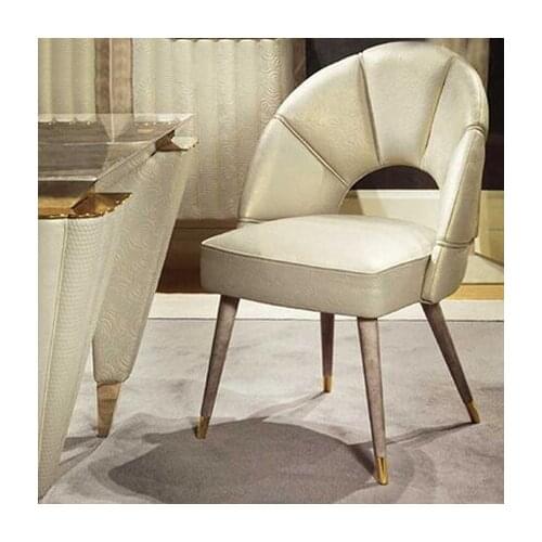 Chinafurniture Postmodern Light Luxury Leather Dining Chair Hong Kong Style Book Chair Shell Single Chair