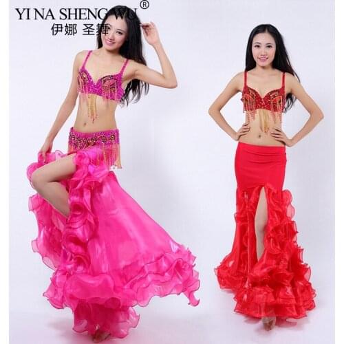 Belly Dancing Clothing Set Stage Performance Dancer Wear Woman Belly Dance Costume 2 Piece (Bra Girdle And Skirt) Dance Suit New