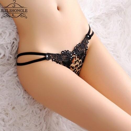 Tangas Women Sexy Leopard Lingerie Low Waist Lace Thong Panty G String Bragas Women Underwear Culotte Femme Calcinhas Hot Sale