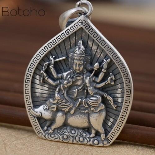 100% 999 Silver colour Tibetan Marici Buddha Statue Pendant Buddhist Marici Pendant Tibetan Buddha Pendant Good Luck Amulet