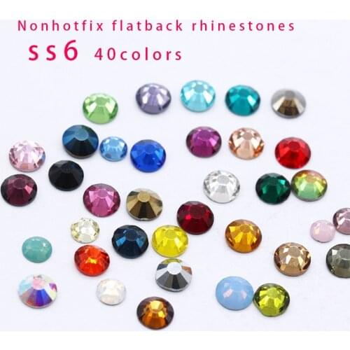 144p ss6 44-colors crystal glass Cards,jewelry making Beads Non Hotfix Flatback Rhinestone For clothes 3D Nail Art Decorations