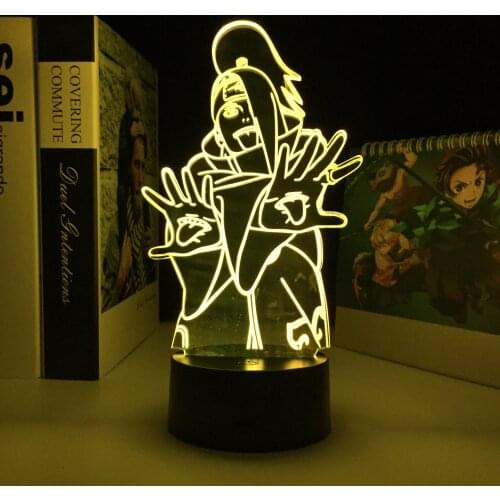 Anime Figure Deidara 3D Lamp for Child Birthday Gift Bedroom Decor Light Cool Touch Sensor Colorful Anime LED Nightlight