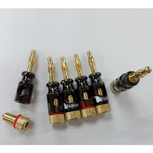 4pcs High quality copper Speaker Cable Wire 4mm gold Banana Plug Connector