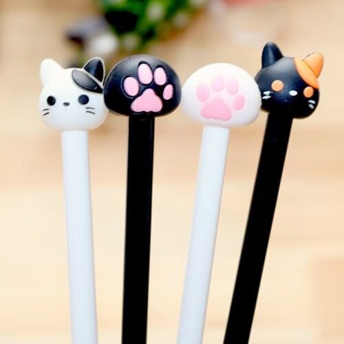 8 Pcs Gel Pens Creative Cartoon Cute school writing tools Cat Claw Black ink pens Student Gel Pen Stationery