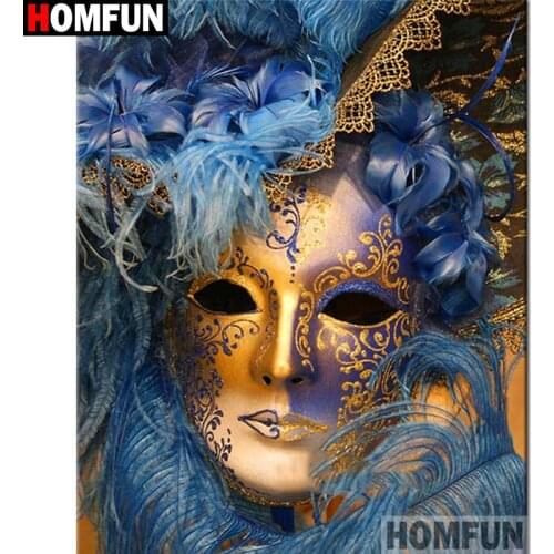 HOMFUN Full Square/Round Drill 5D DIY Diamond Painting "Beauty mask" 3D Diamond Embroidery Cross Stitch Home Decor A19676
