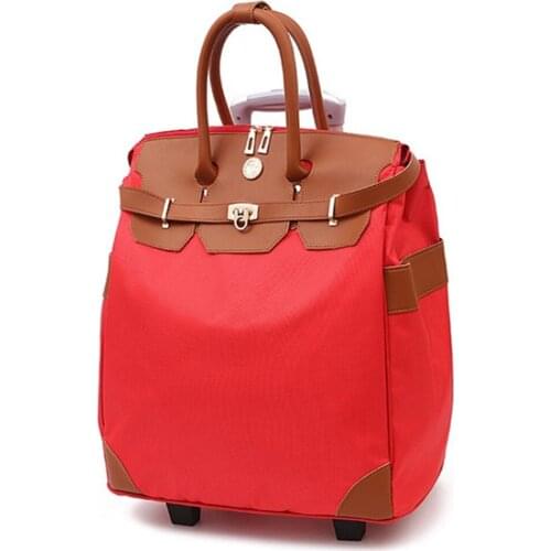 Baggage brand suitcase picture female boarding luggage bags women travel Single rod Storage trolley Bag 2 wheels school handbag