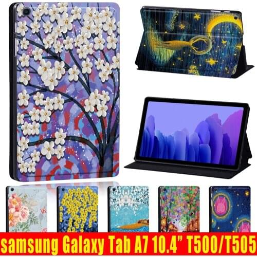 Tablet Case for Samsung Galaxy Tab A7 10.4 Inch 2020 T500/T505 Anti-Fall Leather Protective Cover + Free Stylus