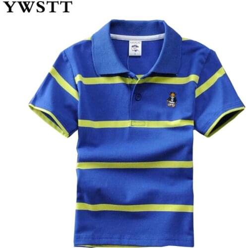Kids Shirt Summer Boys Striped Short Sleeve Cotton Boys Shirt Short Sleeve V-Neck Striped Clothes kids summer clothing