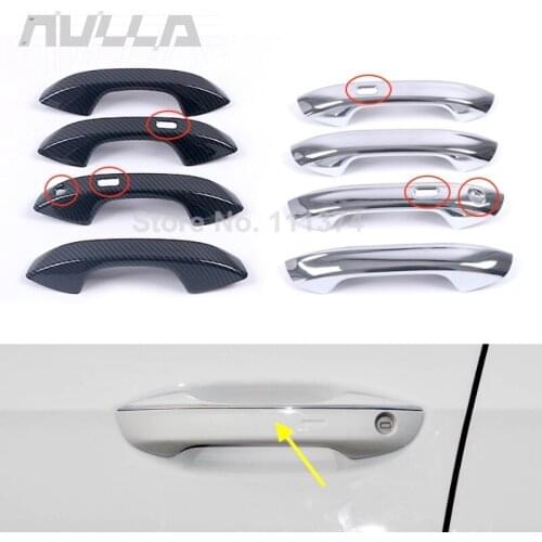 For Volkswagen VW Golf 8 MK8 R 2021 2022 Carbon Look Chrome Car Exterior Door Handle Decoration Cover Sticker Trim Accessories