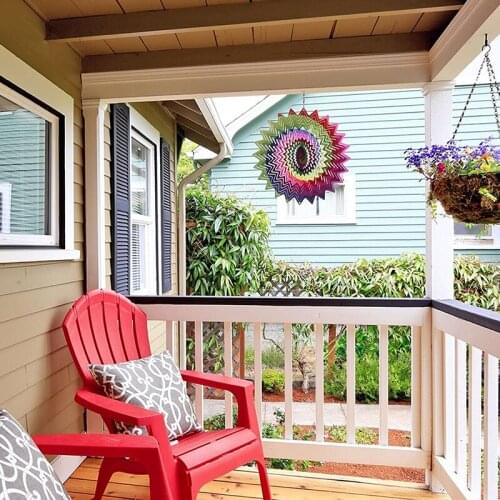 Home Decor 3d Metal Wind Spinner Hanging Rotating Wind Chimes Art Ornaments Decor For Home Garden Courtyard Jardin