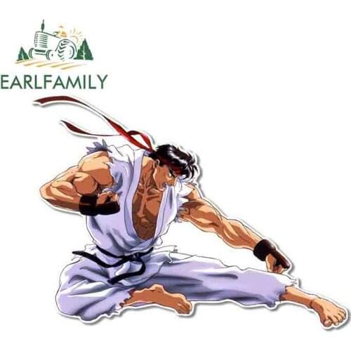 EARLFAMILY 13cm x 9.6cm for Ryu Fighter Vinyl Car Stickers Custom Printing Waterproof Decal Window Trunk VAN SUV Decoration