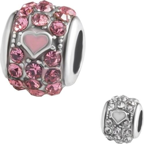 HPXmas Wholesale 5pcs/lot Basic Spacer Beads DIY Metal Pave CZ Charm Beads Jewelry Bracelet Free Shipping