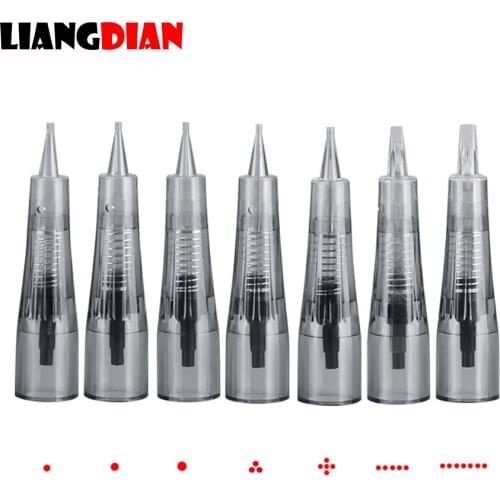 100pcs/lot Tattoo Permanent Needles Cartridges For Permanent Eyebrow Lips Needles Embroidery Microblading Makeup Anesthetic Free