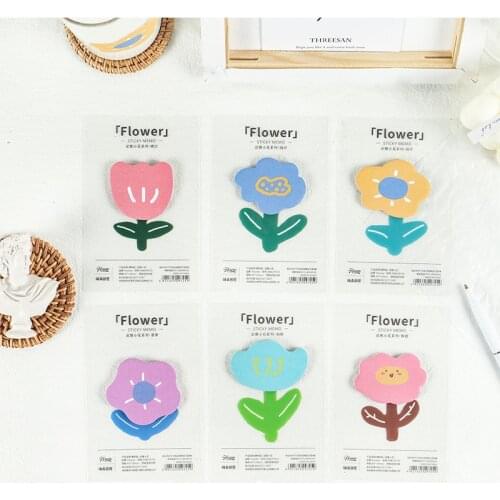 Kawaii Flower Ins Sticky Notes Memo Pad Stickers Decoration Scrapbooking Notepad Planner Message Notes Paper Stationery