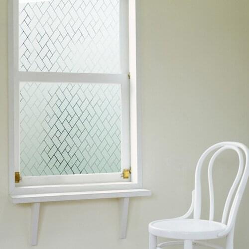 Privacy WIndows Film Rhombic Blurry Pattern Frosted Window Sticker for Bathroom Living Room 100x45cm