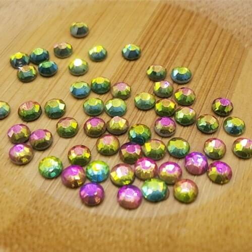 Hotfix Crystals 2MM 3MM 4MM Glass Crystal Round Flatback Rhinestone Decorations Garment Decorative Stones 1440Pcs Pack Crystal
