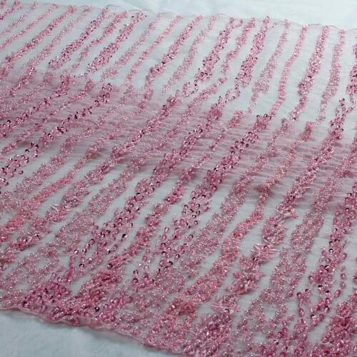 La Belleza Restock 1 YARD Super heavy handmde beaded bridal fabric 130cm width ivory wedding dress lace fabric stock