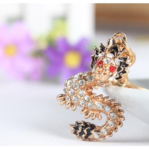 Little Cute Chinese Dragon Lovely Cute Crystal Charm Purse Handbag Car Key Keyring Keychain Party Wedding Birthday Gift