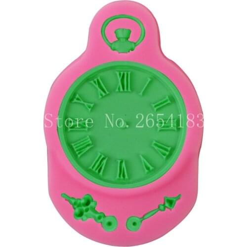 Pendulum Clock Shape Silicone Fondant Soap 3D Cake Mold Cupcake Jelly Candy Chocolate Decoration Baking Tool FQ3253