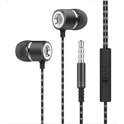 Metal Stereo Surround Bass 3.5mm Jack wired earphone With Clear Microphone Ear Buds For iPhone Sumsung Headset