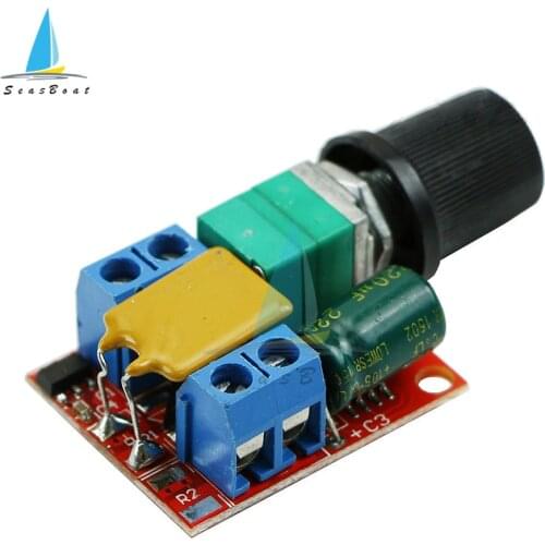 Mini DC Motor PWM Speed Controller Module 3V 6V 12V 24V 35VDC 90W 5A DC Motor Speed Regulator Control Switch LED Dimmer