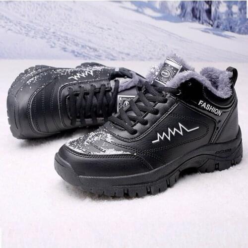 Winter Shoes Fashion Men Fur Warm Snow Boots Unisex Outdoor Sport Comfortable Warm Hiking Shoes