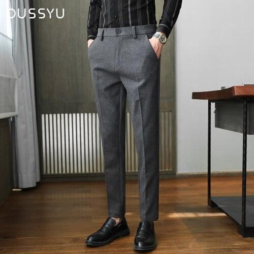 Mens Casual Business Dress Pants Autumn Slim Fit Classic Formal Office Social Pants for Men Korean Wedding Party Trousers