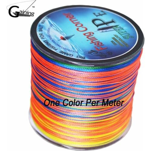 Gaining 8 Strands 500M Braided Fishing Line Japan Multifilament PE Braid Line One Color Per Meter PE Fishing Line 6LB-220LB