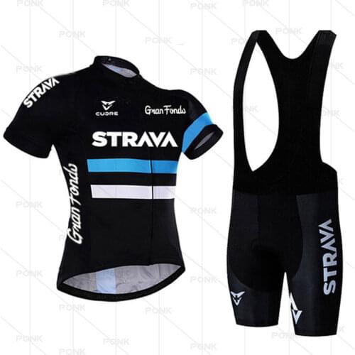 Strava Pro Team 2021 Cycling Clothes Equipment Racing Bike Dry Fast Clothing Mens Bike Jersey Set Ropa Ciclismo Maillot
