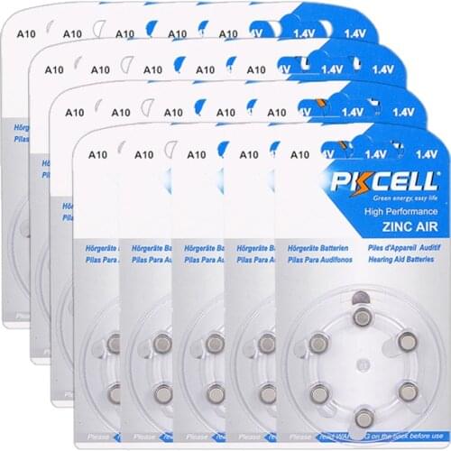 PKCELL 120 x Hearing Aid Batteries A10 10A ZA10 10 S10, 20PACK*6 Hearing Aid Batteries. Zinc Air 10/A10
