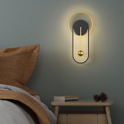 Bedroom bedside lamp Nordic modern simple childrens room lamp background corridor light luxury personality LED lamps