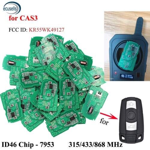 3 Button Smart Remote Key Board for BMW 1 3 5 6 Series X1 X5 X6 Z4 315/434/868 MHZ CAS3 System PCF7953 Chip ID46 KR55WK49127