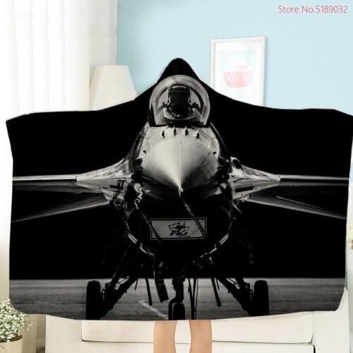 Airplane Hoodie Plush Throw Blanket Vehicle Series Cartoon Sherpa Fleece Blanket on Sofa Bed TV Reading Winter Warm Home Blanket