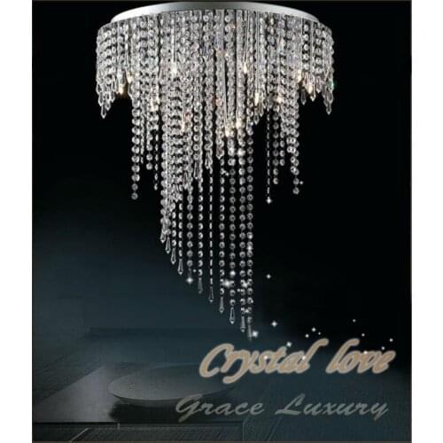 Spiral crystal ceiling lamp lustres crystal light Clear ceiling lighting Guaranteed 100% prompt shipping MD8551-L8