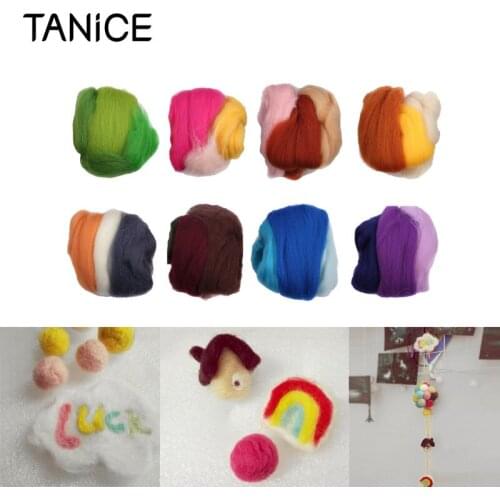 TANiCE Needle Felting Starter Kit 36 Colour Wool Needles Hand Spinning Sewing Trimming Colorful DIY Tool For Felting Projects