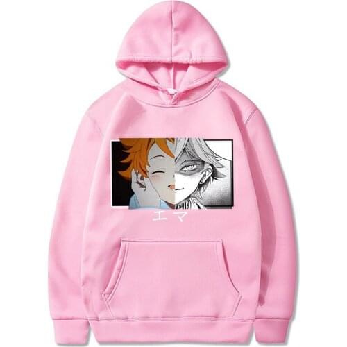 Emma Hoodies Anime The Promised Neverland Print Sweatshirt Men Women Casual Hooded Pullovers Streetwear Sweater 2021 Hoody