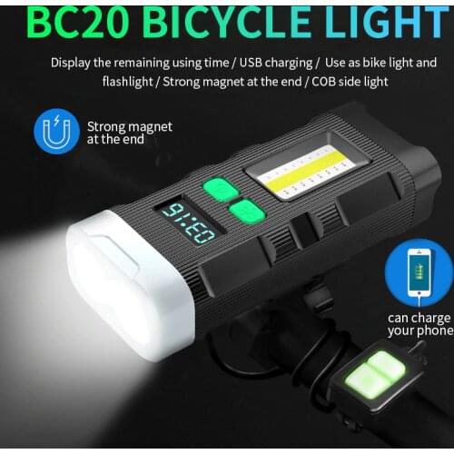 5200mAh Bike Light 2 X L2 COB Flashlight For Bicycle Light USB Rechargeable Battery Cycling Light With Strong Magnet LCD Screen