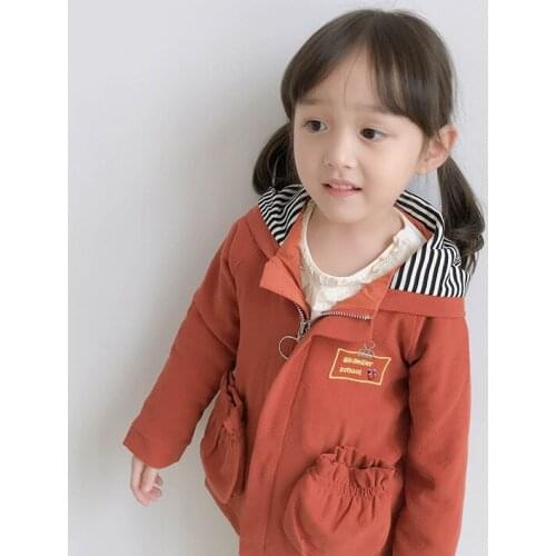 Baby Girls Spring Autumn Jacket Kids Windproof Outdoor Pocket Coat School Kids zipper Hoody Clothes Korea Children Garment