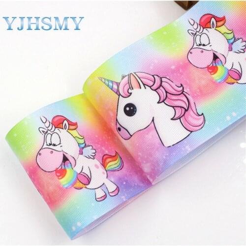 YJHSMY I-18428-9 10 yards 75 mm Color Cartoon Printed grosgrain ribbons,DIY handmade Hair accessories Material wedding gift wrap
