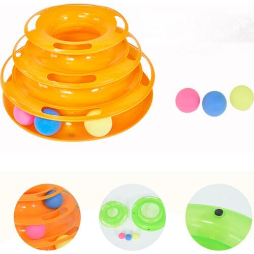 Funny Cat Toy Three-layer Turntable Puzzle Cat Interactive Game Disc Track Ball Pet Supplies Cat Toy