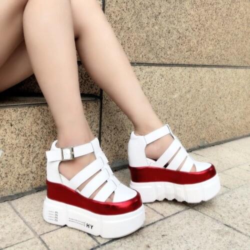 The new summer 2020 muffin height shoes female super high heel non-slip platform shoes fish mouth sandals