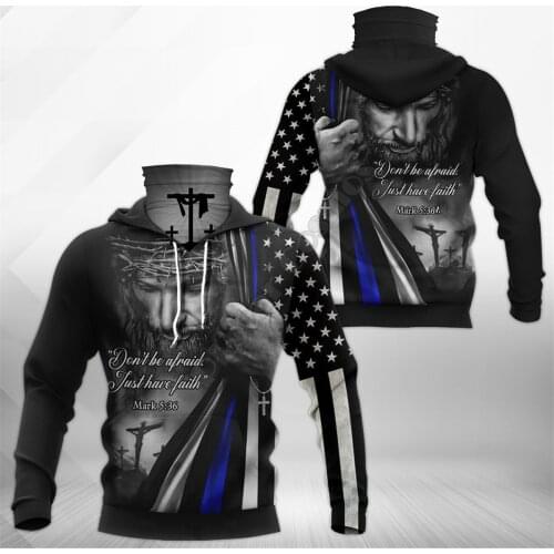 Jesus 3D Printed Hoodies Fashion Sweatshirt Women Men Casual Pullover Hoodie Mask Warm Cosplay Costumes 05