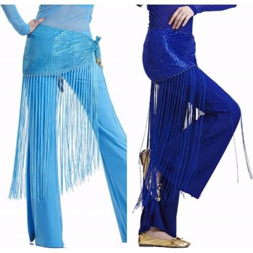 Sexy Belly Dance Long Fringe Hip Scarf Dancing Waist Belt Skirt Tassel Women Costume 10 Colours