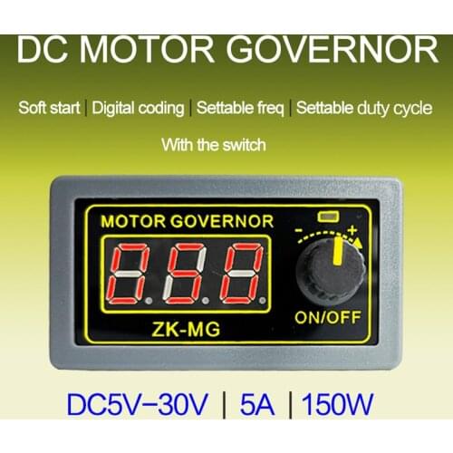 ZK-MG DC5V-30V High Power PWM DC Motor Governor LED Dimming Module With Switch